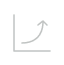A line graph depicting an upward trend over time, indicating an increase in values or performance.